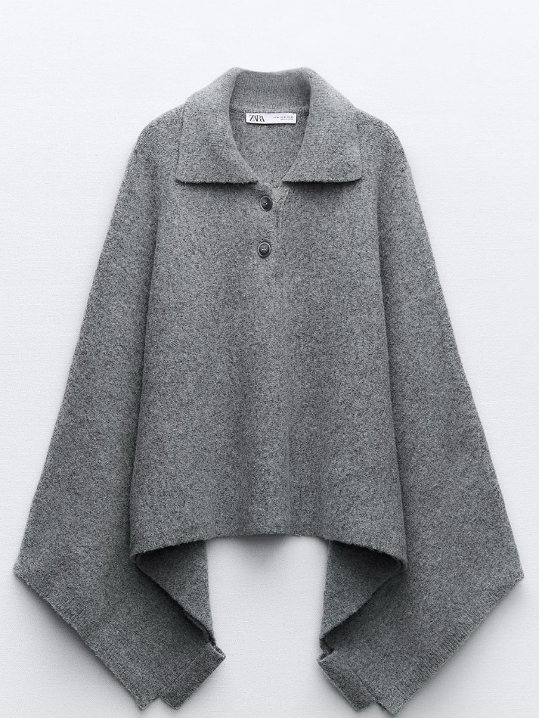 Zara Polo Knit Cape/Poncho